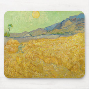 Tapis De Souris Vincent van Gogh - Champ de blé avec un moissonneu