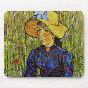 Tapis De Souris Vincent van Gogh - Fille paysanne en Casquette de