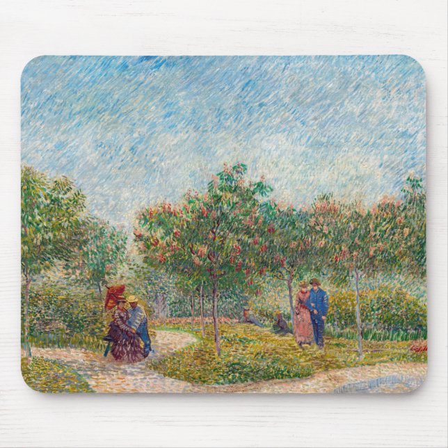 Tapis De Souris Vincent van Gogh - Jardin à Montmarte avec les ama (Devant)