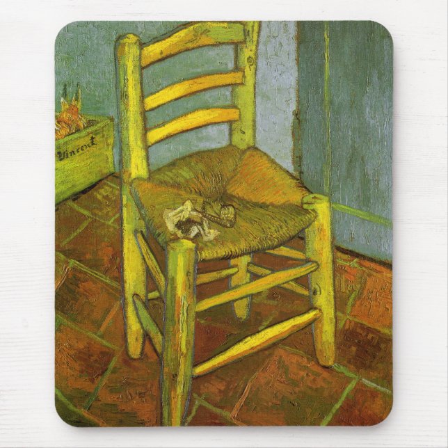 Tapis De Souris Vincent van Gogh - La chaise de Vincent avec sa pi (Devant)