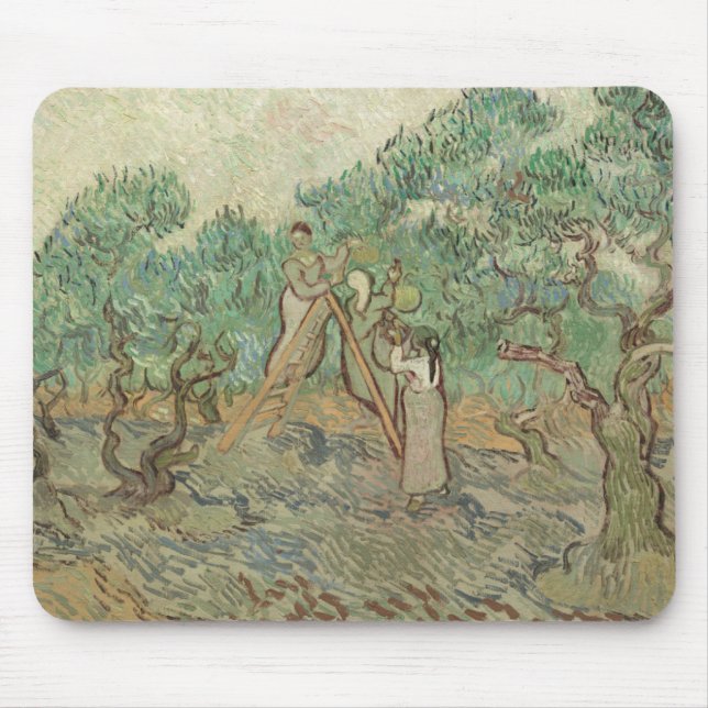 Tapis De Souris Vincent van Gogh | le verger olive (Devant)