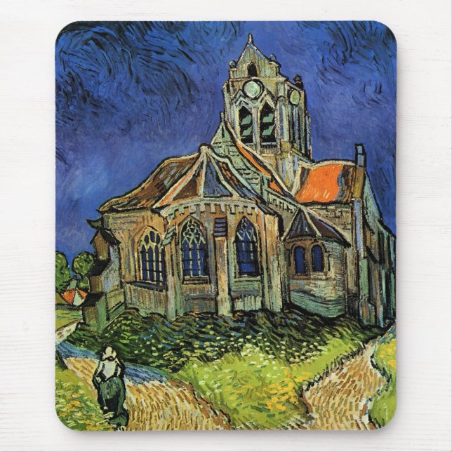 Tapis De Souris Vincent van Gogh - L'église d'Auvers (Devant)