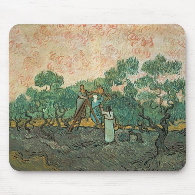 Tapis De Souris Vincent van Gogh | les récolteuses olives, (Devant)