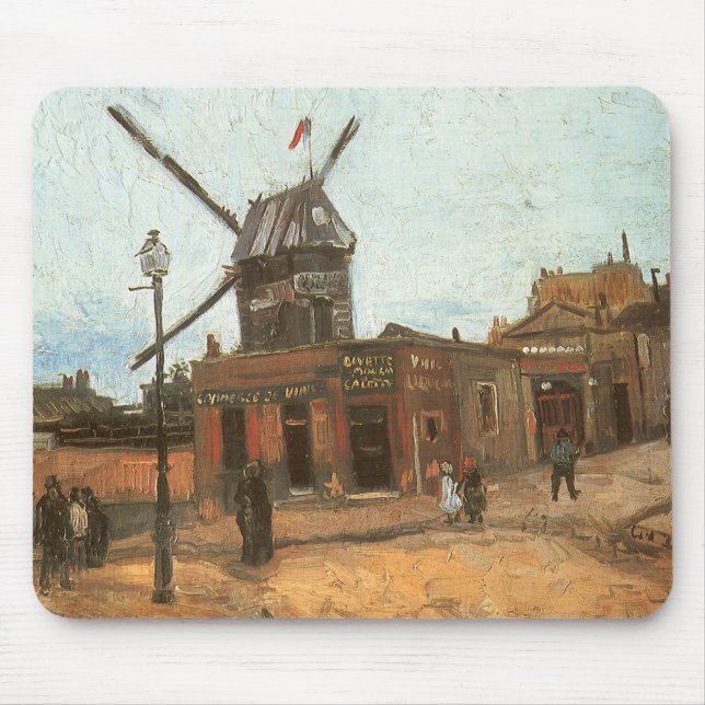 Tapis De Souris Vincent van Gogh - Moulin de la Galette, Windmill (Devant)