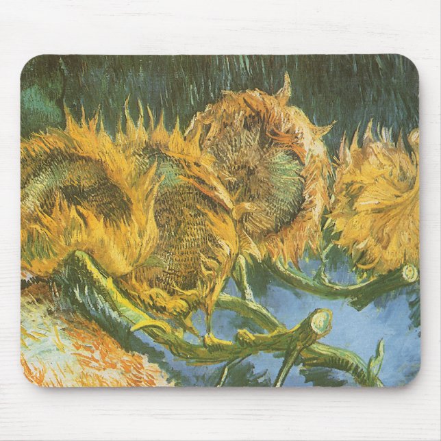 Tapis De Souris Vincent van Gogh - Nature morte : Quatre tournesol (Devant)