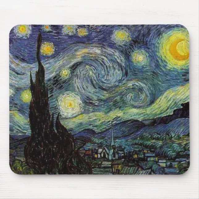 Tapis De Souris Vincent van Gogh - Nuit étoilée (Devant)