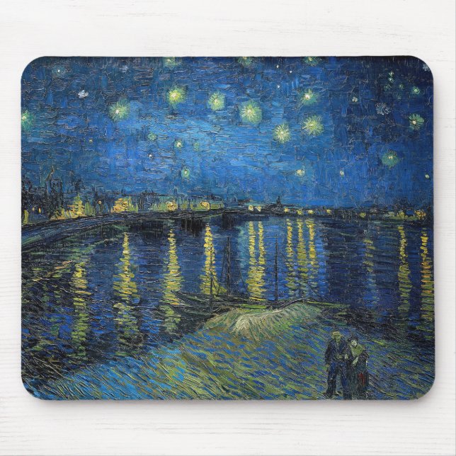Tapis De Souris Vincent van Gogh - Nuit étoilée sur le Rhône (Devant)