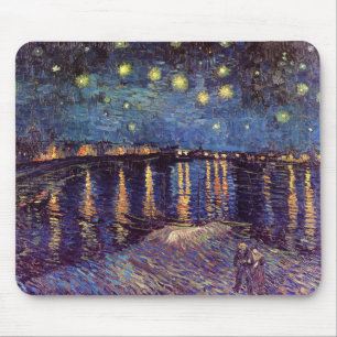 Tapis De Souris Vincent van Gogh - nuit étoilée sur le Rhône