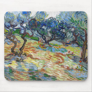 Tapis De Souris Vincent van Gogh - Olive Trees : Ciel bleu clair