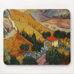 Tapis De Souris Vincent van Gogh Paysage avec Maison & Plowman