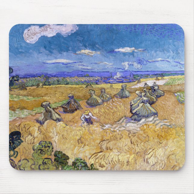 Tapis De Souris Vincent van Gogh - Pile de blé avec les lecteurs (Devant)