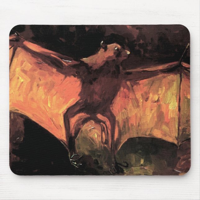 Tapis De Souris Vincent Van Gogh - Renard volant - Art d'Halloween (Devant)