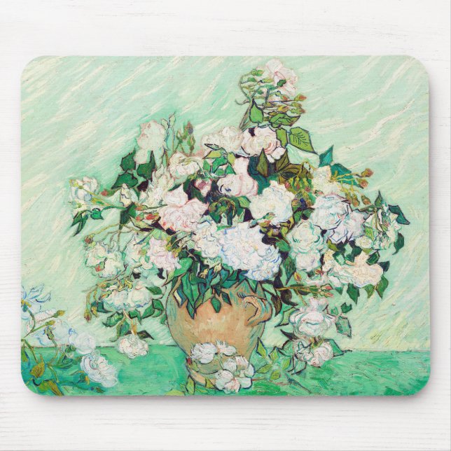 TAPIS DE SOURIS VINCENT VAN GOGH "ROSES" MOUSE PAD (Devant)