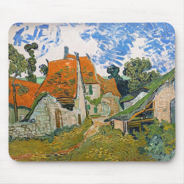 Tapis De Souris Vincent van Gogh - Rue à Auvers-sur-Oise (Devant)