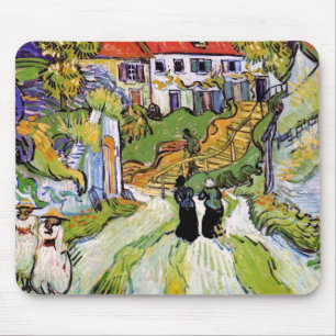 Tapis De Souris Vincent Van Gogh - Rue et escaliers du village