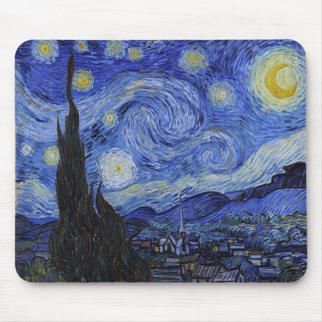 Tapis De Souris Vincent Van Gogh "Starry Night" Mousepad (Devant)