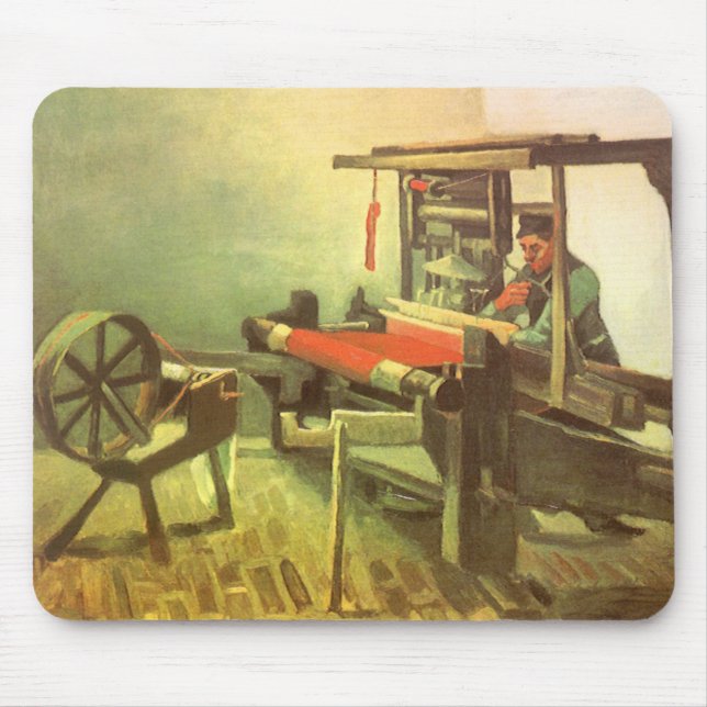 Tapis De Souris Vincent van Gogh Tisserand avec rouet vu de profil (Devant)