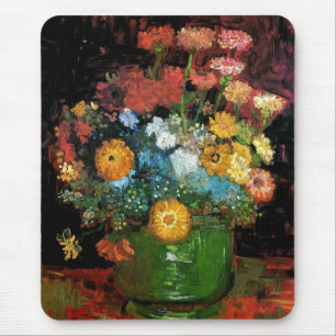 Tapis De Souris Vincent Van Gogh - Vase avec des Zinnia Art Fin