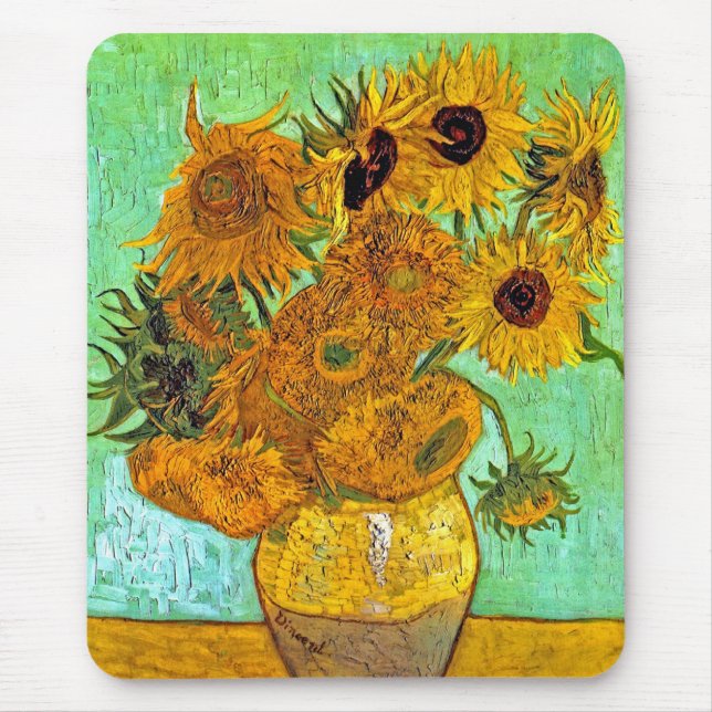 Tapis De Souris Vincent Van Gogh - Vase Avec Douze Tournesols (Devant)
