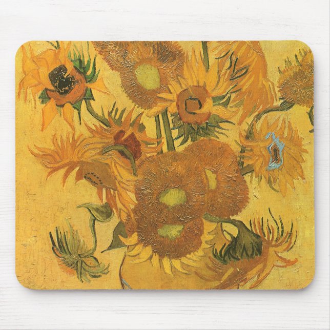 Tapis De Souris Vincent van Gogh - Vase avec quinze tournesols (Devant)