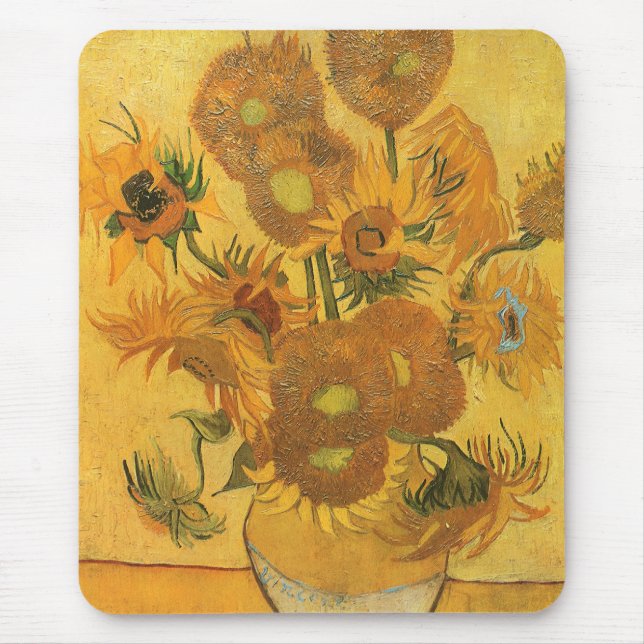 Tapis De Souris Vincent van Gogh - Vase avec quinze tournesols (Devant)