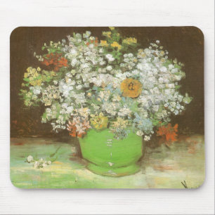 Tapis De Souris Vincent van Gogh - Vase avec Zinnias et Fleurs
