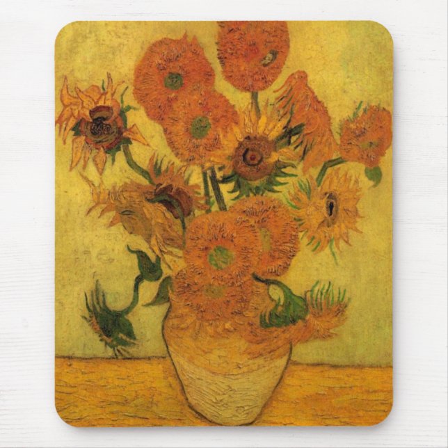 Tapis De Souris Vincent van Gogh Vase de vie morte avec 15 tournes (Devant)