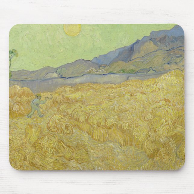 Tapis De Souris Vincent van Gogh - Wheatfield avec une Faucheuse (Devant)
