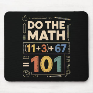 Tapis De Souris Vintage 100 jours d'école équation mathématique Fa