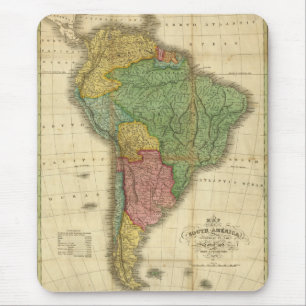 Tapis De Souris Vintage 1826 South America Map by Anthony Finley