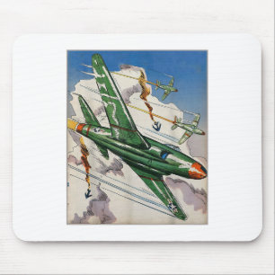 Tapis De Souris Vintage Air Force Us Jet Fighter Usa War Aviation