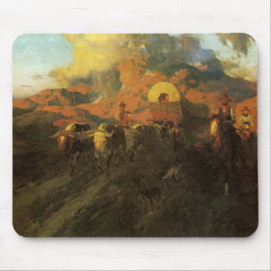 Tapis De Souris Vintage American West, Overland Trail par Johnson