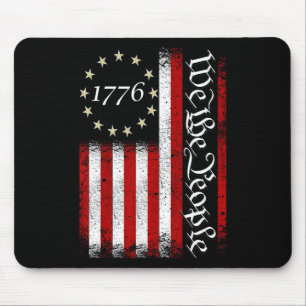 Tapis De Souris Vintage Ancien Drapeau Américain Patriotique 1776
