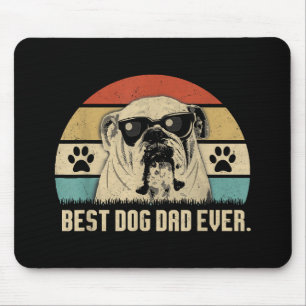 Tapis De Souris Vintage Best English Bulldog DAD Ever Chemise Père