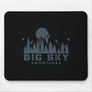 Tapis De Souris Vintage Big Sky Montana Mt Ski Montagne Extérieur