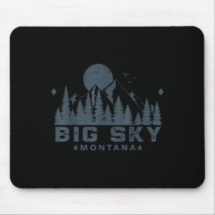 Tapis De Souris Vintage Big Sky Montana Mt Ski Mountain Outdoor Va