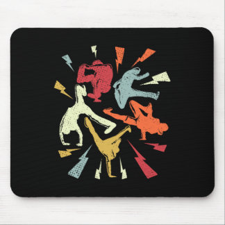 Tapis De Souris Vintage Break Dancing Bboy Poses Hip hop rétro