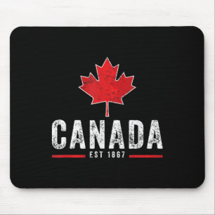 Tapis De Souris Vintage Canada Est 1867 Patriotique Fier Canadien