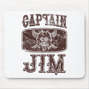 Tapis De Souris Vintage Capitaine Jim Pirate personnalisé Ponton B