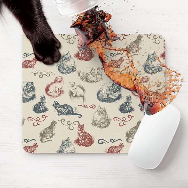 Tapis De Souris Vintage Cats (Créateur téléchargé)