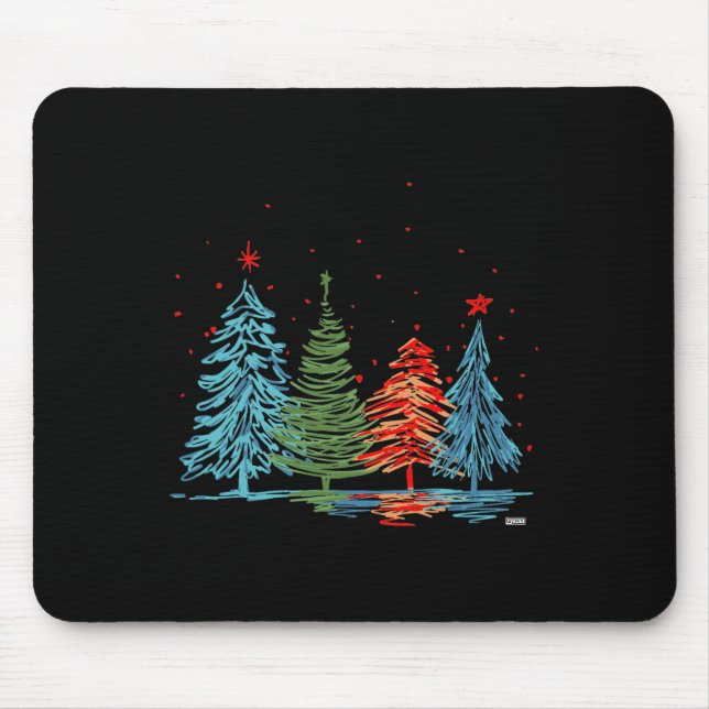 Tapis De Souris Vintage Christmas Trees  (Devant)
