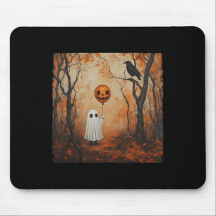 Tapis De Souris Vintage Citrouille fantôme Gothic Halloween Ghost