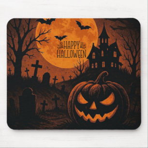 Tapis De Souris Vintage, classique Happy Halloween citrouille
