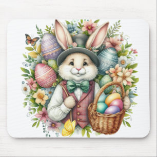 Tapis De Souris Vintage/Classique Mignonne lapin de Pâques