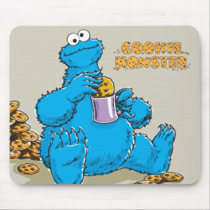 Tapis De Souris Vintage Cookie Monster Manger Cookies