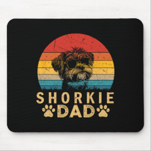 Tapis De Souris Vintage Cool Shorkie Papa Chien Amoureux Empreinte