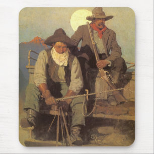 Tapis De Souris Vintage Cowboys, l'étape de la paye par NC Wyeth