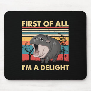 Tapis De Souris Vintage d'abord de tout je suis un plaisir Moo Den