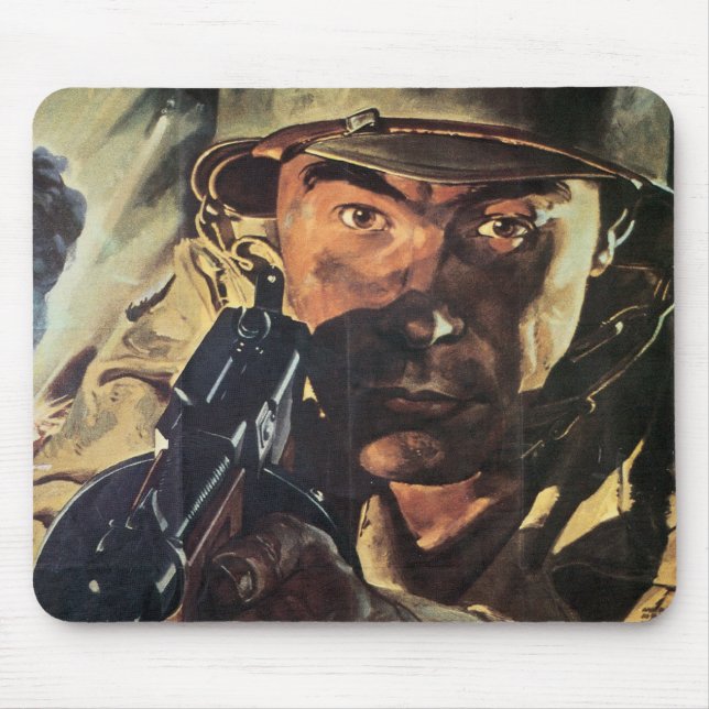 Tapis de souris vintage d'affiche de guerre (Devant)