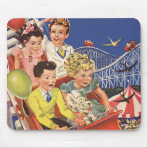 Tapis De Souris Vintage Enfants Ballottes Roller Dessous de verre 